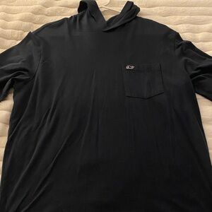 Vineyard Vines Black Hoodie with Pocket